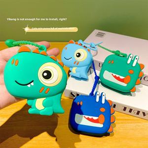 Sac à Monnaie en Silicone Dinosaure Mignon en Gros, Pochette Simple pour Écouteurs, Petit Sac de Rangement Portable pour Enfants, Cadeaux Nouveauté - Product Image 1