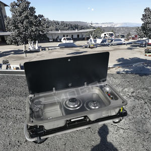 Kit de Conversión para <span class=keywords><strong>Camper</strong></span> Van MOBORV 2026 Plateado con <span class=keywords><strong>Horno</strong></span> Doble de <span class=keywords><strong>Gas</strong></span> y Fregadero Combinados de Aluminio y Vidrio Plegables Manualmente 3700-3001 - Product Image 3