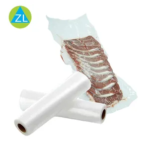 Factory Customized Anti Puncture Nylon And PE Embossed Plastic Vacuum Sealer Bags Rolls 17cm x 500cm For Food Steak Meat