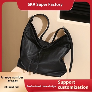 Nuevo bolso de mano de gran capacidad de piel de vaca auténtica de primera capa para mujer, bolsos de hombro con cremallera y borla con lazo para mujer - Product Image 2