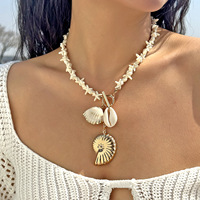 Vente chaude irrégulière géométrique coquillages étoile perle pendentif collier états-unis été vacances Style collier pour les femmes