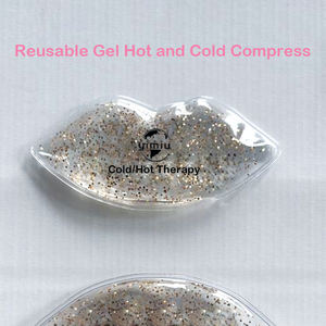 Индивидуальная мини-розовая упаковка для льда в форме губ, многоразовая горячая и холодная Косметическая гелевая Подушка с блестками - Product Image 3