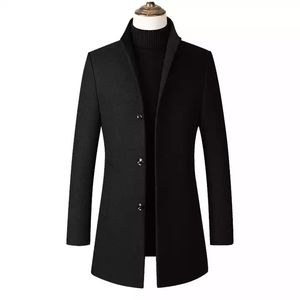 MF9002 nuovo Design stile britannico semplice autunno inverno <span class=keywords><strong>Trench</strong></span> sottile cappotto di lana da <span class=keywords><strong>uomo</strong></span> cappotto lungo in lana per gli uomini - Product Image 3