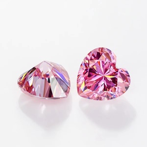 <strong>Loose</strong> Pink HPHT Synthetic Lab Grown <strong>Diamonds</strong> <strong>Excellent</strong> Heart Cut VVS2 Clarity White <strong>Diamonds</strong> - Product Image 2