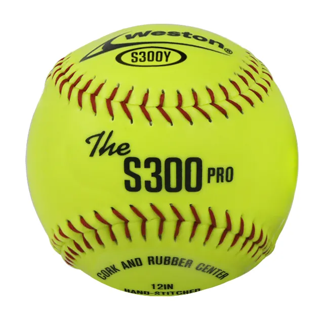 12 Inch Geel Synthetisch Leer Kurk En Rubber Centrum Weston S300 Softbalballen Voor Training