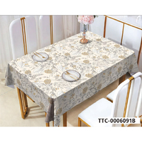 Nappe de table en PVC de style européen, petite, à motifs floraux, imperméable, résistante à l'huile, facile à nettoyer, pour la cuisine, la décoration de la maison