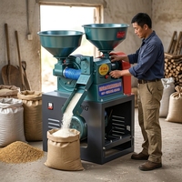 Machine à décortiquer et à polir le riz combinée, fabriquée en Chine, avec broyeur de maïs, électrique ou diesel en option