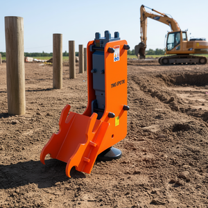 Pilonneuse hydraulique pour excavatrice, 700 Ft-Lb, 500-900 Bpm, capacité de piquet de 8 pouces, pour piquets de 4-7 tonnes - Product Image 2