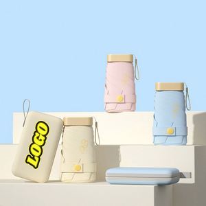 En Stock, Nuevo Estilo, Alta Calidad, Mini Paraguas de Bolsillo de 12 cm, Ligero, Personalizado, Portátil, Moderno, Manual, de Pongee, Plegable en Cinco Secciones, para Sol y Lluvia - Product Image 1