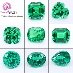 พลอยสังเคราะห์ YAG ทรงแอสเชอร์ เอเมอรัลด์ รูปหัวใจ ทรงคุชชั่น สีเขียว ผลิตในห้องปฏิบัติการ สำหรับทำเครื่องประดับ - Product Image 1