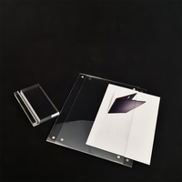 Support de signalétique en acrylique transparent A4, présentoir de table en plastique, support de menu vertical avec base triangulaire