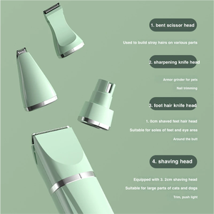Tondeuse à poils d'animaux en acier inoxydable quatre-en-un avec rasoir <span class=keywords><strong>électrique</strong></span> à piles pour chiens et chats, tondeuse de toilettage pour chiens et chats - Product Image 5