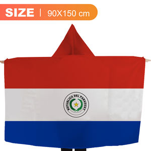 Cape avec capuche drapeau du Paraguay 3x5 pieds, Bandera Del Paraguay pour la célébration de l'Indépendance Nationale et les supporters de football - Product Image 3
