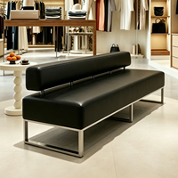Banc long en métal moderne en forme de L, banquette pour hôpital, hôtel, hall d'entrée, canapé en cuir PU, mobilier commercial pour salle d'attente