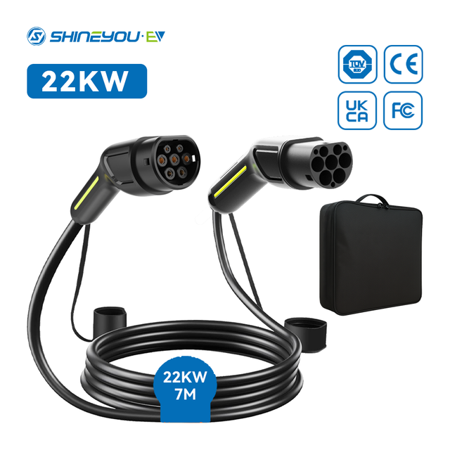 Wholesale Only Shineyou Customizable Length AC Type2 to Type2 EV CCS2 Plug EV Charger Connector 3Phase Male to Female IP54 IEC 62196-2 11KW 10M