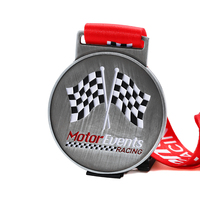 Médaille souvenir de course de moto personnalisée par sublimation en alliage de zinc moulé sous pression avec ruban