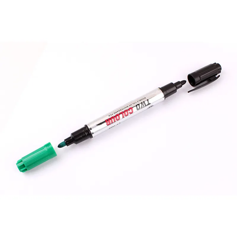 Dual Tip Dry Erase Marker Custom Logo Kleur Whiteboard Marker Pen Set Met Clip