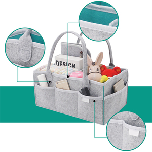 <span class=keywords><strong>Morbido</strong></span> <span class=keywords><strong>Feltro</strong></span> Borsa Per Pannolini Grande <span class=keywords><strong>Feltro</strong></span> Portatile Del Pannolino Del Bambino di Stoccaggio Caddy Con Fodera Impermeabile - Product Image 4