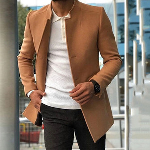 <span class=keywords><strong>Abbigliamento</strong></span> Casual da <span class=keywords><strong>uomo</strong></span> per la gioventù cappotto con colletto Slim Fit di lusso giacca di lana di alta qualità soprabito - Product Image 1