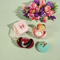 Boîte à bijoux artisanale à tiroir pour bague de fiançailles, fleur éternelle, cadeau Saint-Valentin/anniversaire, best-seller