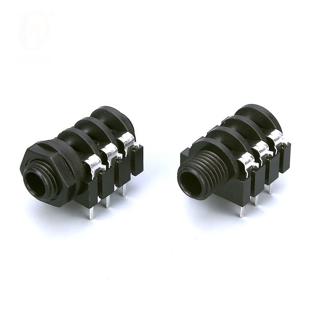 6.35mm 6 Pin PCB Headphone Stereo DC Jack Socket Audio Video Connector