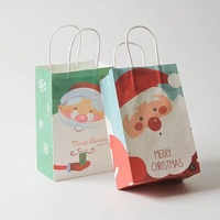Sac d'emballage cadeau Joyeux Noël imprimé personnalisé en gros d'usine pour bonbons et chaussettes