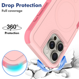 Coque de téléphone pour fille, couleur rose, avec aimant pour <span class=keywords><strong>iPhone</strong></span> 17 16 15 <span class=keywords><strong>14</strong></span> 13 <span class=keywords><strong>Pro</strong></span> <span class=keywords><strong>Max</strong></span>, protection antichoc, pare-chocs, coque <span class=keywords><strong>iPhone</strong></span> - Product Image 3