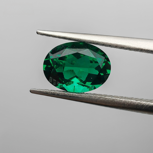 Laborgezüchteter synthetischer Smaragd, hydrothermale Synthese, oval geschliffene Smaragdfarben-Edelsteine, laborgezüchtete sambische Edelsteine - Product Image 3
