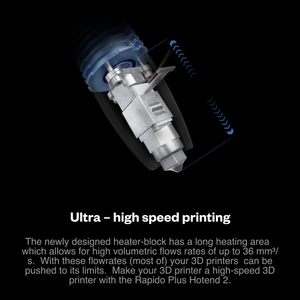 Phaetus Rapido Plus 350.C Hotend 2 UHF V2.0 1.75mm Negro PT1000_B Nuevo - Product Image 5