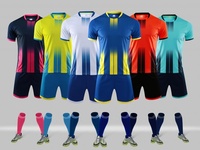 Seragam Sepak Bola Multiwarna Cepat Kering Set Kustom Profesional Latihan Klub Sepak Bola Seragam Sepak Bola Lengan Pendek