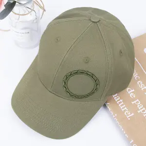 男女通用军绿色棉棒球帽帽子定制标志3D刺绣棒球帽批发6面板棒球帽
