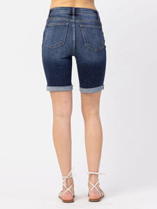 All'ingrosso pantaloncini in Denim da <span class=keywords><strong>donna</strong></span> di mezza vita <span class=keywords><strong>Bermuda</strong></span> da <span class=keywords><strong>donna</strong></span> in cotone elasticizzato traspirante stile estivo <span class=keywords><strong>pantaloni</strong></span> corti Casual a vita alta - Product Image 5