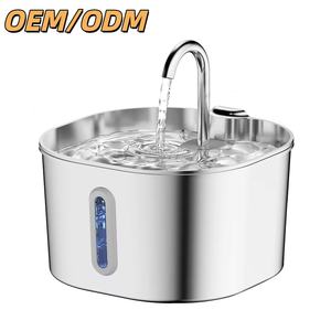 Erogatore di acqua per gatti e cani 2,2l ecologico modello solido 304 acciaio inossidabile Mini ciotola per animali domestici ricaricabile acqua purificata 5L - Product Image 1