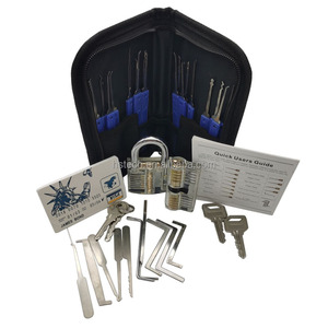 17 pièces serrurier cadeau ensemble d'entraînement de haute qualité de lockpicking outils avec 3 pièces serrure transparente <span class=keywords><strong>james</strong></span> <span class=keywords><strong>bond</strong></span> Carte de Crédit - Product Image 1