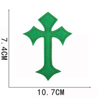 Patchs thermocollants en toile écologique brodés avec un motif de croix Chrome Heart pour la décoration des vêtements, des chaussures et des chapeaux