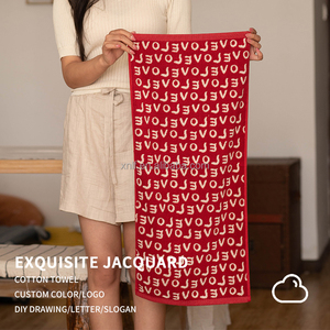 Biểu Tượng Tùy Chỉnh DIY Vẽ Thư Jacquard Bông Mặt Tay Khăn Tắm 75*34 Cm Màu Đỏ Món Quà Cưới Bông Khăn Mặt - Product Image 5