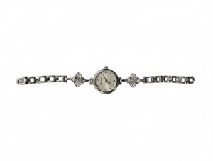 Reloj de mujer de acero inoxidable con diamantes, analógico, de cuarzo, esfera redonda de 26 mm, elegante pulsera con cierre de joyería - Product Image 1