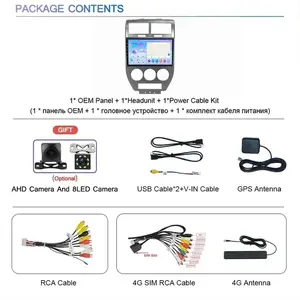 Autoradio pour JEEP Compass 2007 - <span class=keywords><strong>2010</strong></span>, lecteur multimédia sans fil Carplay, autoradio Android 2din, écran HD 9 pouces, navigation GPS - Product Image 6