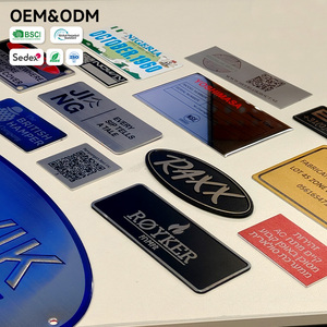 Insignia Metálica Personalizada para Equipos de Juego, Corte de <span class=keywords><strong>Diamante</strong></span> 3D, Logotipo Tricolor <span class=keywords><strong>Rojo</strong></span>, Negro y Plateado, Placa con Nombre con Corte CNC de <span class=keywords><strong>Diamante</strong></span> 3D - Product Image 5