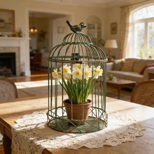 Vente en gros de cages à oiseaux rondes vintage, cages à oiseaux décoratives en métal, décoration d'intérieur, cage à fleurs, accessoires de décoration, pot à fleurs suspendu, cage à oiseaux - Product Image 1