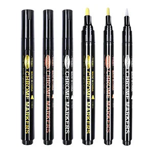 Liquid Mirror Chrome Metallic Art Markers Reflective Gloss 2-5mm Larger Application Area 3 Colors Epoxy Resin Tools Stroke