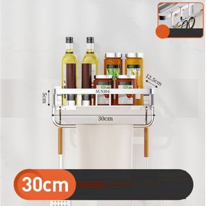 Aoniu Keuken Opslag Planken 304 Roestvrij Staal Muur-Gemonteerd Opbergrek Ponsvrij Opbergrek - Product Image 4