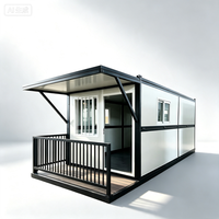 Maison pliable isolée et imperméable, maison préfabriquée pliable avec balcon, cabane temporaire portable