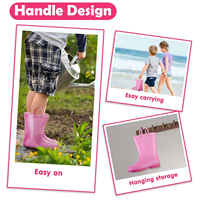 Bottes de pluie en PVC pour enfants, résistantes à l'eau, mi-mollet, mode rose, personnalisées OEM et ODM, pour filles, YL-1422