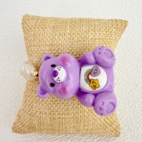 Nouveaux charms en résine en forme d'ours stéréo de dessin animé, pour bracelets de perles mignons, bijoux ajustables pour femmes et filles