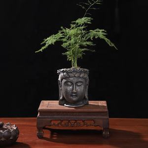 <span class=keywords><strong>Pot</strong></span> <span class=keywords><strong>de</strong></span> <span class=keywords><strong>fleur</strong></span> vintage en résine, tête <span class=keywords><strong>de</strong></span> <span class=keywords><strong>bouddha</strong></span>, décoration d'intérieur et d'extérieur, pour plantes succulentes - Product Image 3