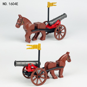 MOC cavallo Sky ase carrozza cannone 1604E piccole particelle bambini Unisex educativi in plastica blocchi fai da te accessori per giocattoli - Product Image 3
