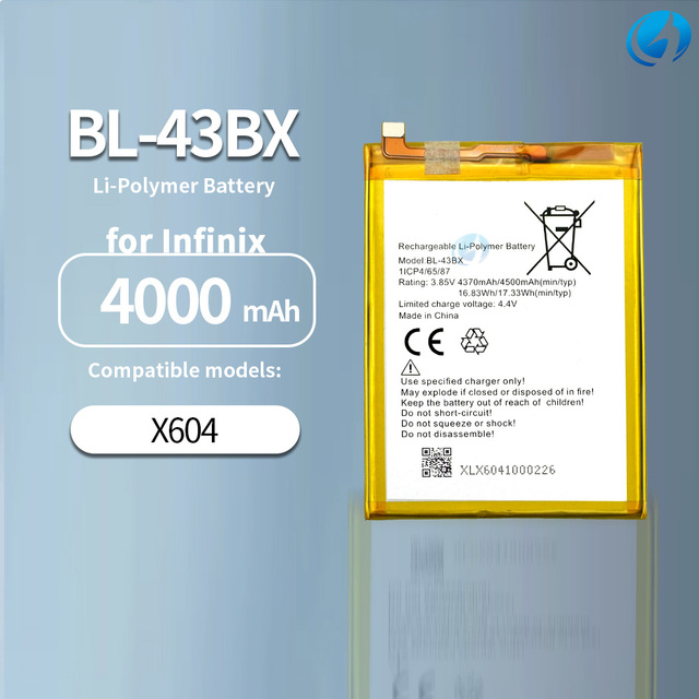 Battery for Tecno OEM BL-43BX Li-polymer Mobile Phone Digital Batteries for Infinix X604 Replacement Mobile Phone Battery