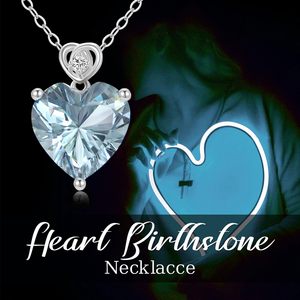 Colgante de Oro de 14K Personalizado con Corazón de Aguamarina de 3 Quilates, Collar con Piedra de Nacimiento de Marzo para Ella, Regalo Sorpresa de Cumpleaños o Boda - Product Image 6