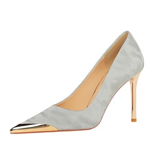 Chaussures pour femmes <span class=keywords><strong>de</strong></span> Style chinois talons hauts talons minces talons Super hauts métal bout <span class=keywords><strong>de</strong></span> <span class=keywords><strong>fer</strong></span> pointu bouche peu profonde Banquet chaussures simples - Product Image 4